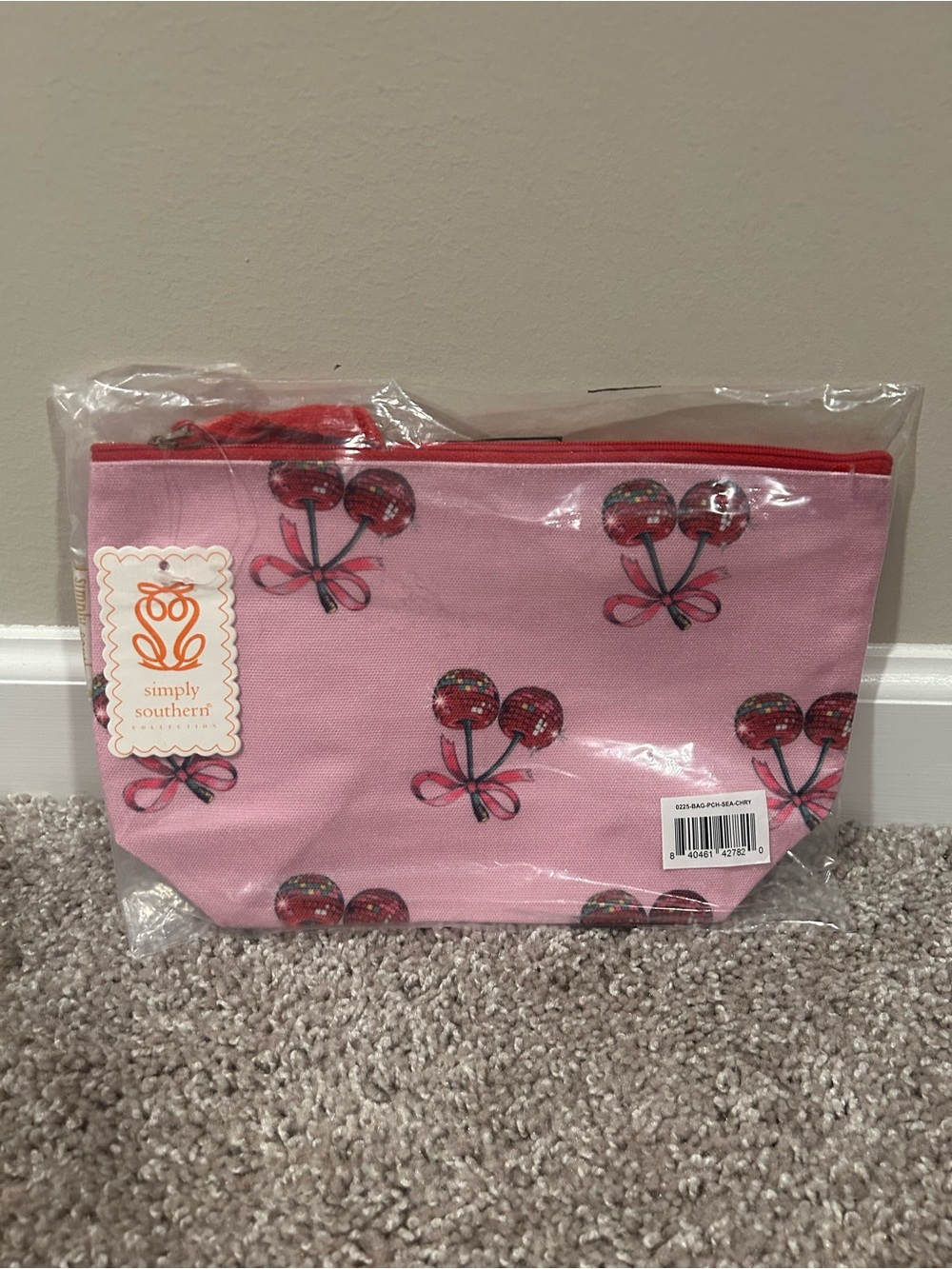 Simply Southern Pink Cherry Cosmetic Bag & Wristlet Set - NWT - Picture 2 of 5